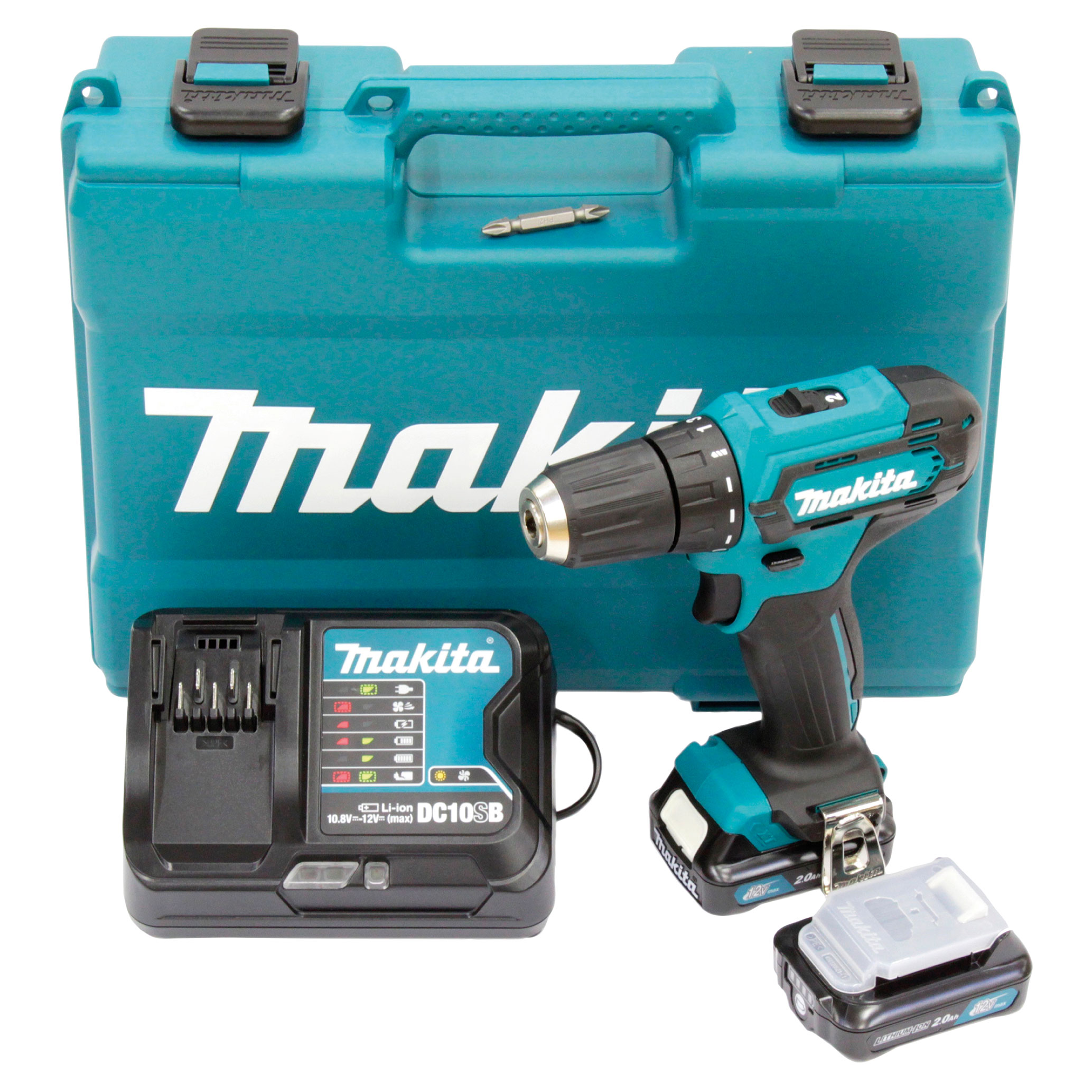 MAKITA Akku-Bohrschrauber 12V 2,0Ah DF333DSAE mit 2Akkus&Ladegerät im Transportkoffer