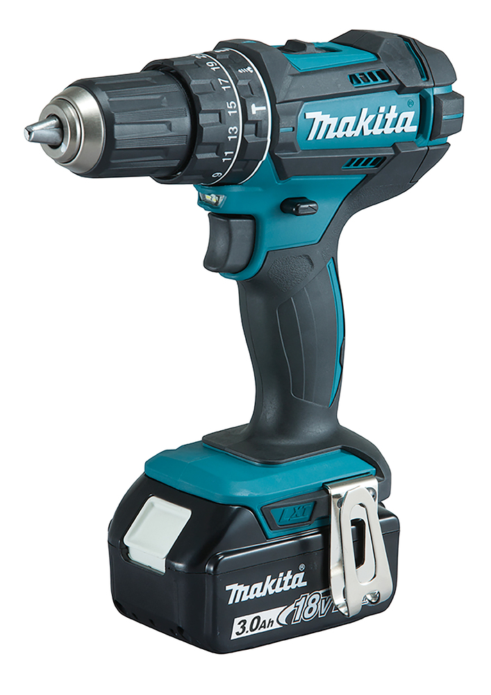 MAKITA Akku-Schlagbohrschrauber 18V ink. 3 3,0Ah Akkus, 1 Ladegerät+ Makpack